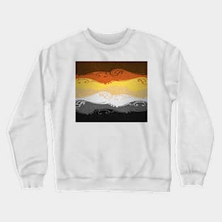 Fancy Swooped and Swirled Gay Bear Pride Flag Background Crewneck Sweatshirt